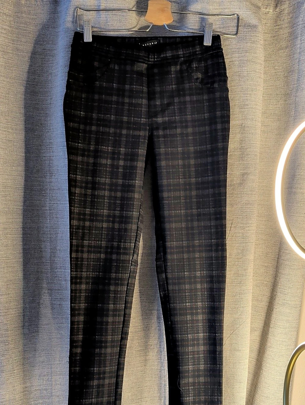 Sanctuary Grease Legging Plaid Pants in Black & Brown Size Small